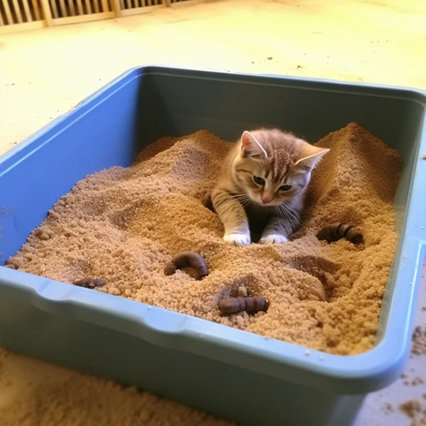 arena gato con caca