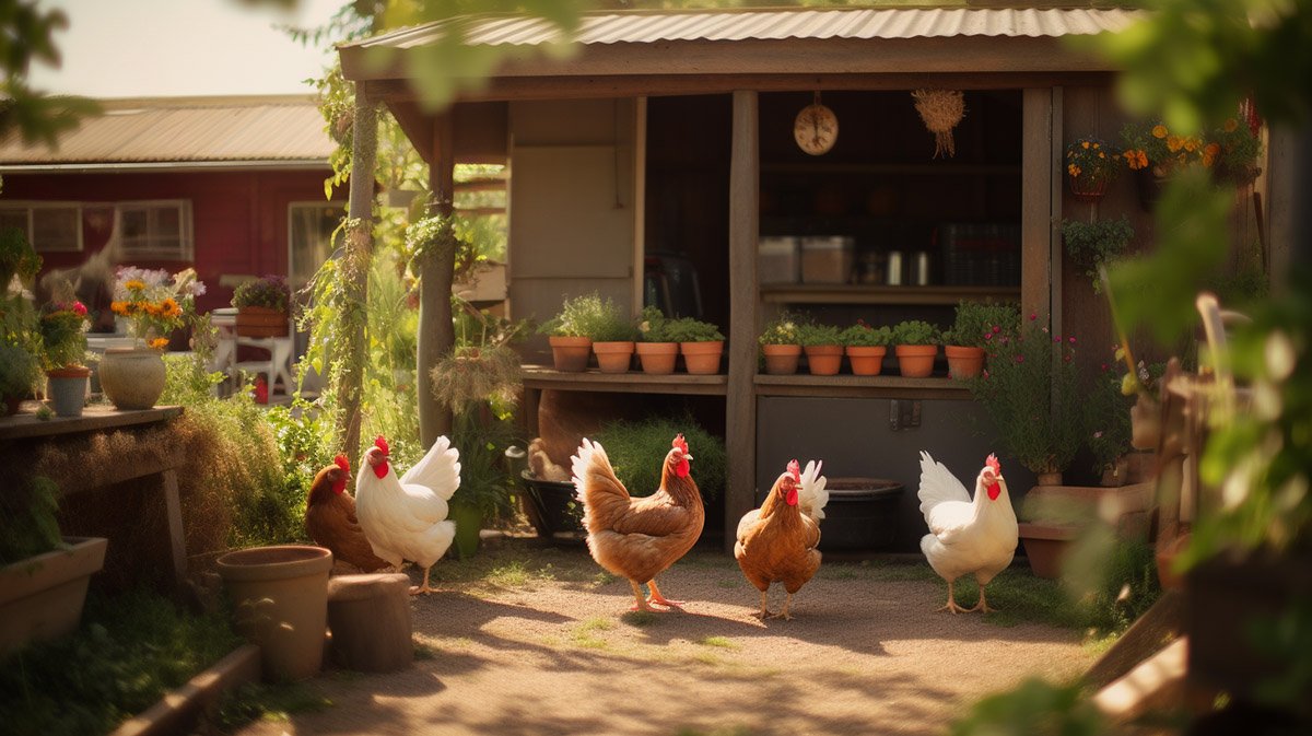 gallinas en cuadra