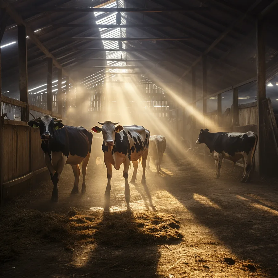 vacas en granero