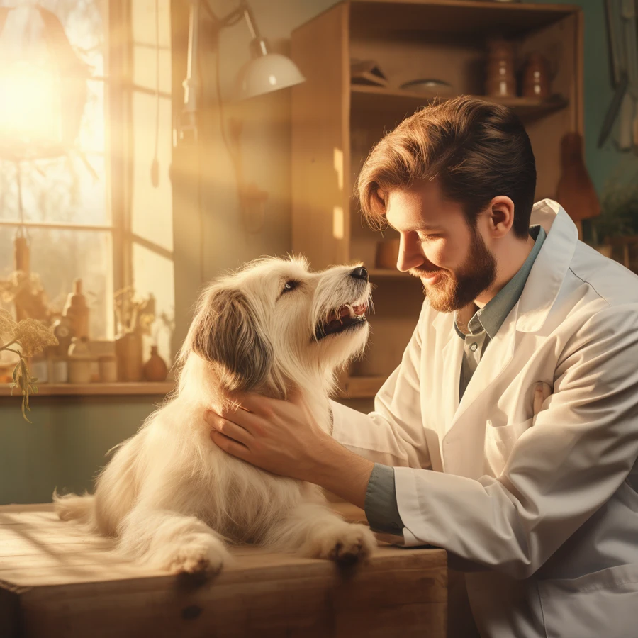 veterinario con perro